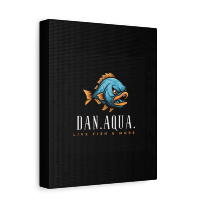 Dan.Aqua Fish Logo Canvas Print — Matte Stretched Wall Art