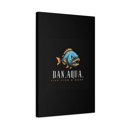 Dan.Aqua Fish Logo Canvas Print — Matte Stretched Wall Art