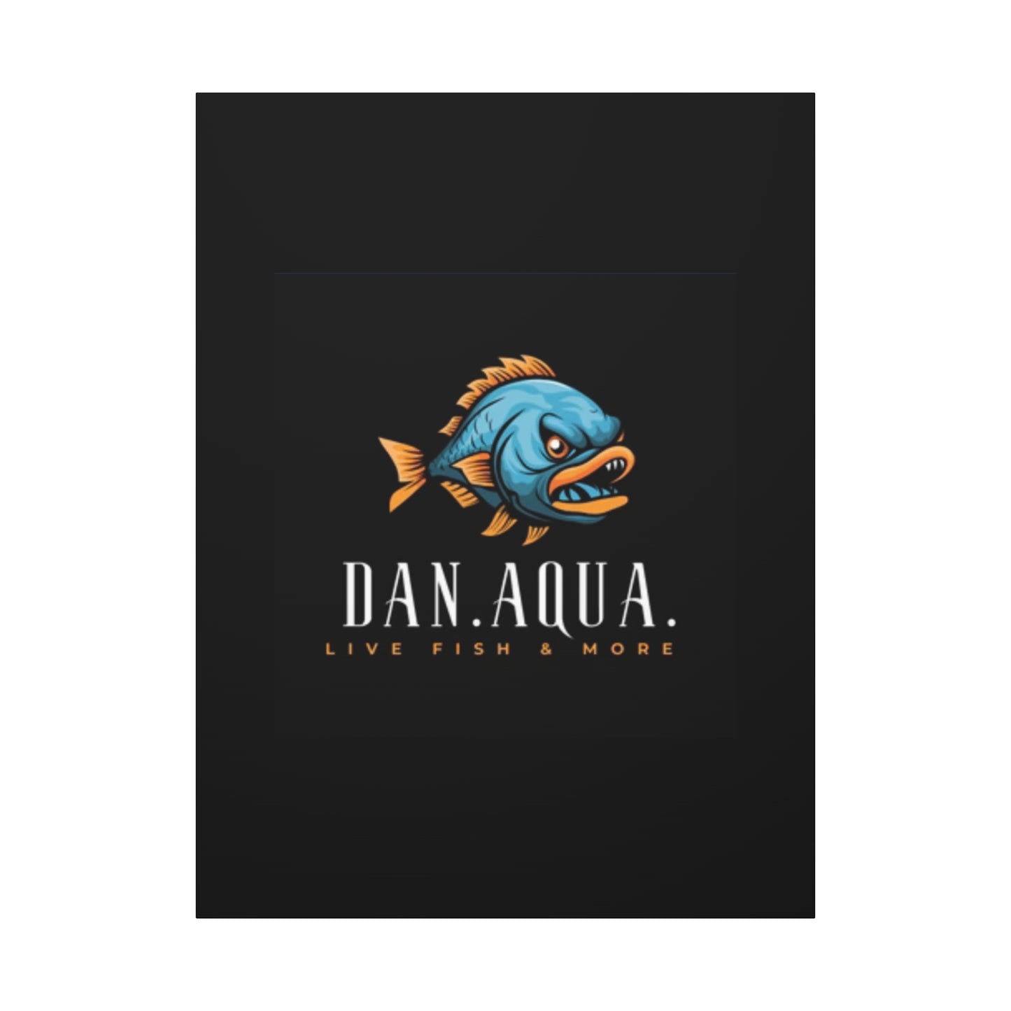 Dan.Aqua Fish Logo Canvas Print — Matte Stretched Wall Art