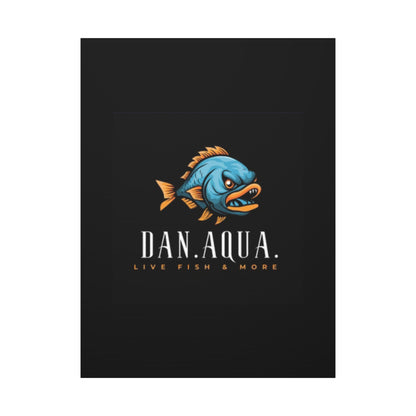 Dan.Aqua Fish Logo Canvas Print — Matte Stretched Wall Art