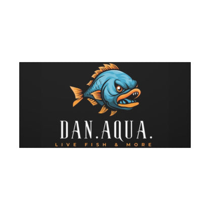 Dan.Aqua Fish Logo Canvas Print — Matte Stretched Wall Art