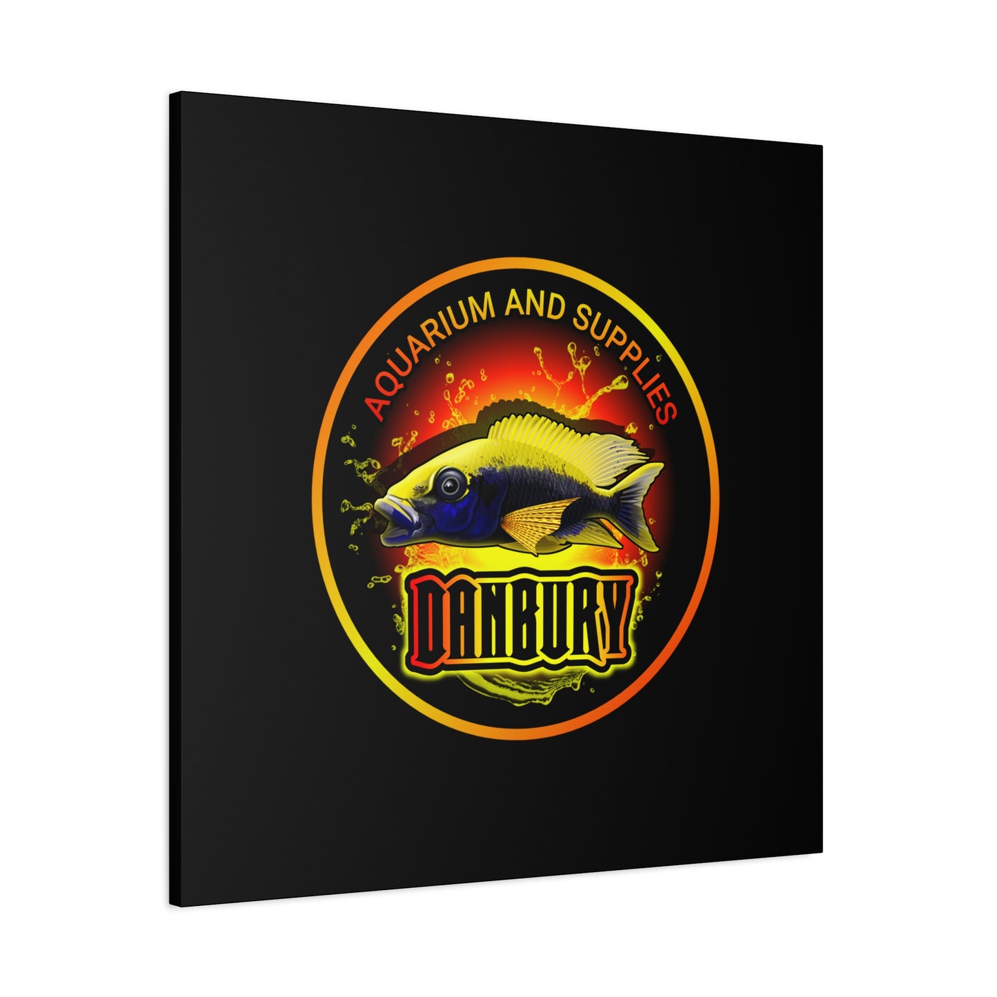 Danbury Aquarium Supplies Fish Logo Matte Canvas Print