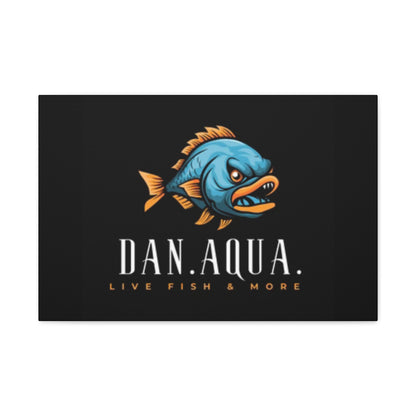 Dan.Aqua Fish Logo Canvas Print — Matte Stretched Wall Art