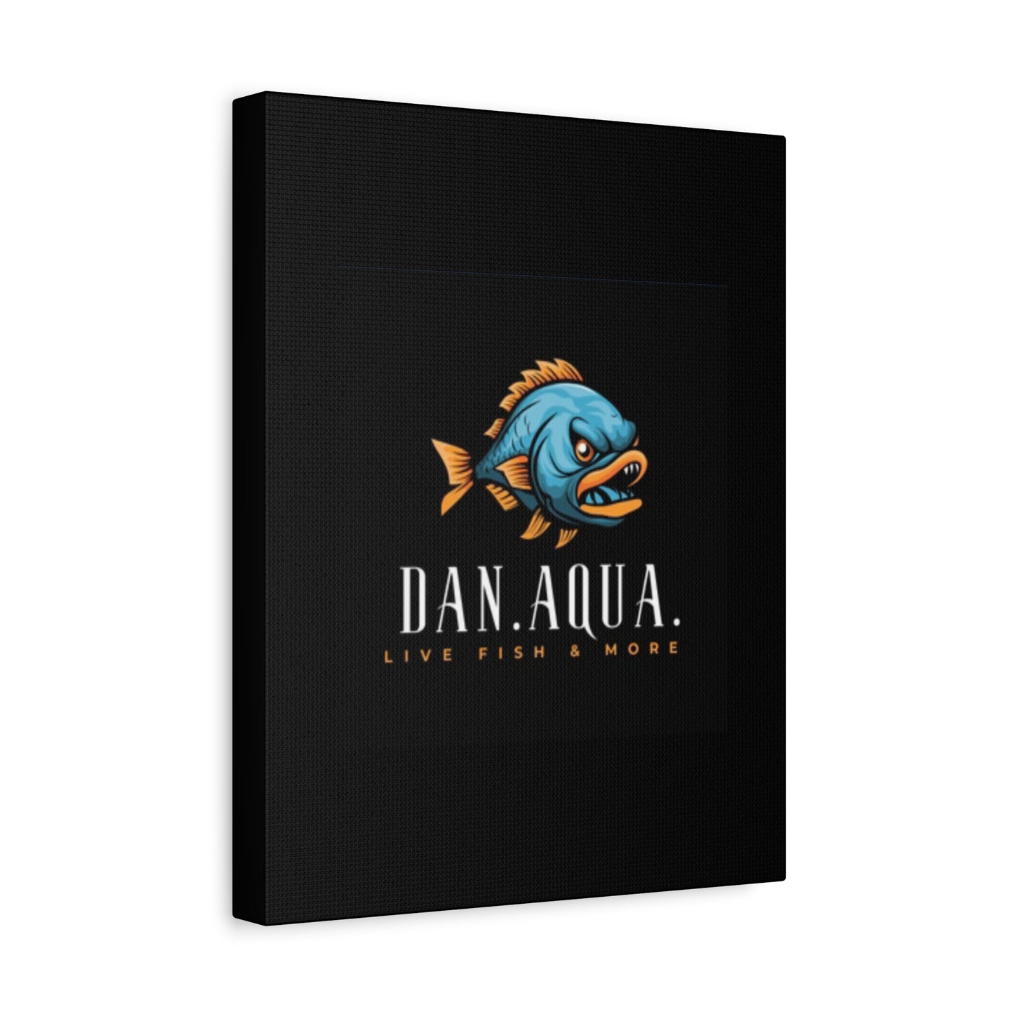 Dan.Aqua Fish Logo Canvas Print — Matte Stretched Wall Art