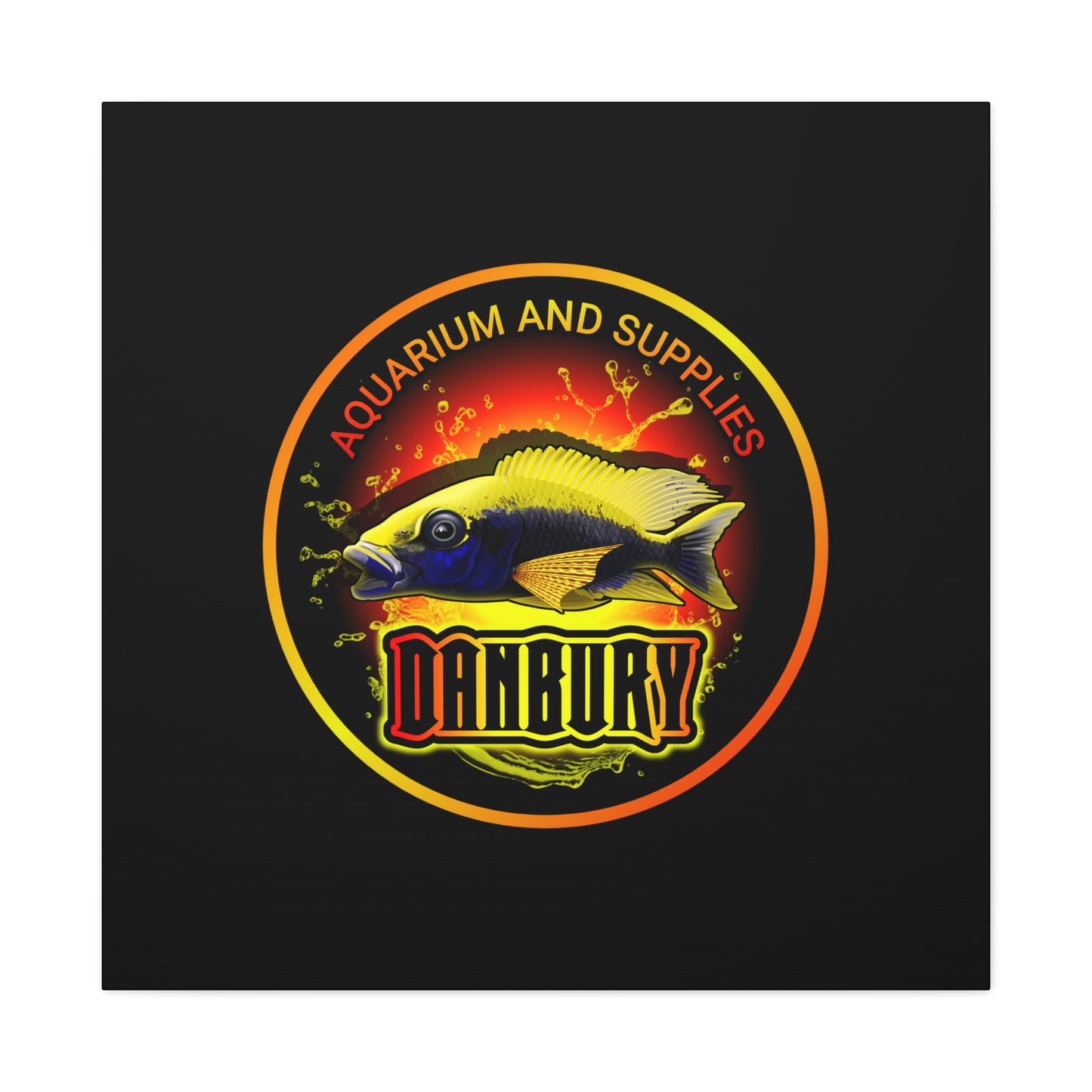 Danbury Aquarium Supplies Fish Logo Matte Canvas Print