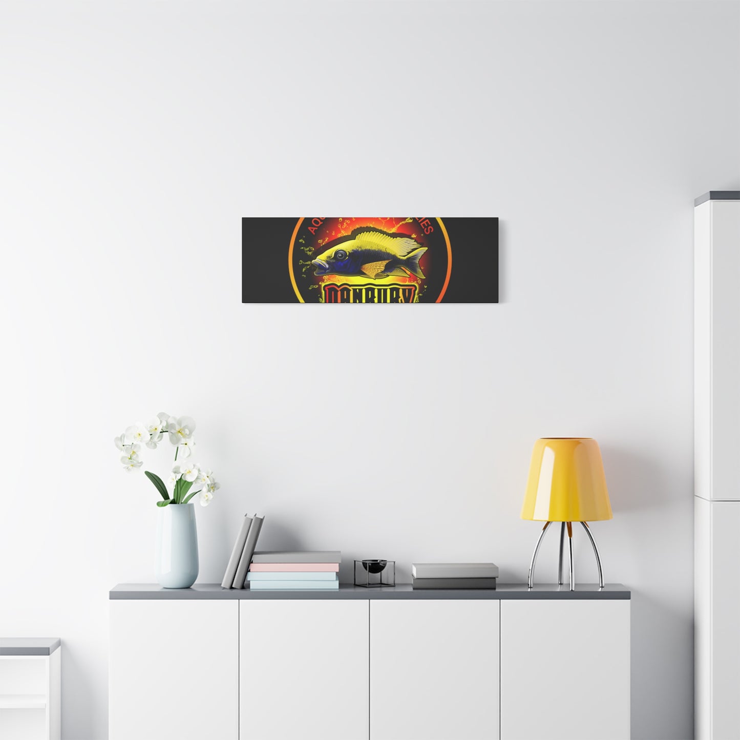 Danbury Aquarium Supplies Fish Logo Matte Canvas Print