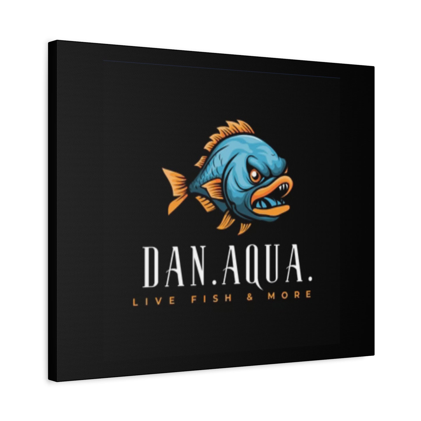 Dan.Aqua Fish Logo Canvas Print — Matte Stretched Wall Art