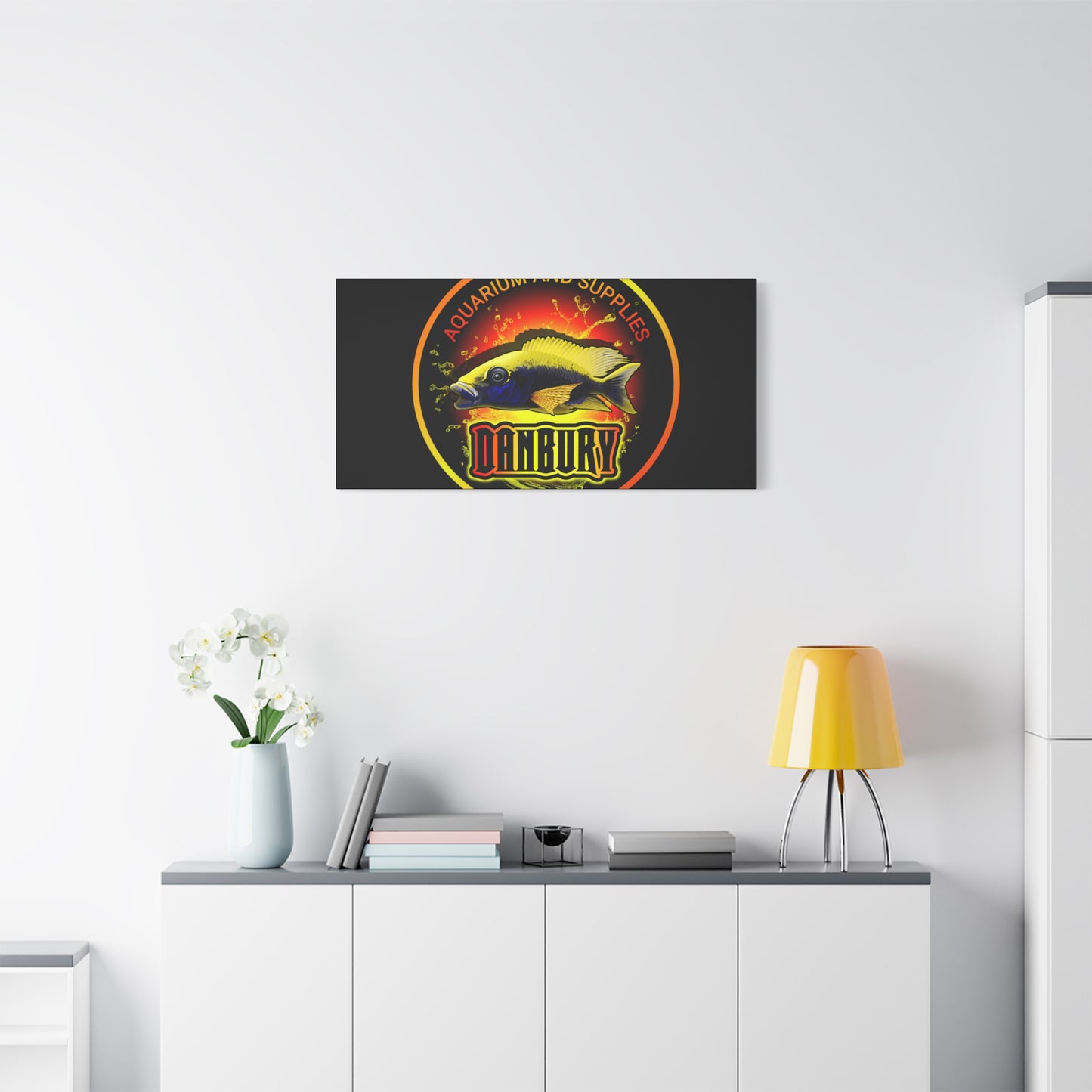 Danbury Aquarium Supplies Fish Logo Matte Canvas Print