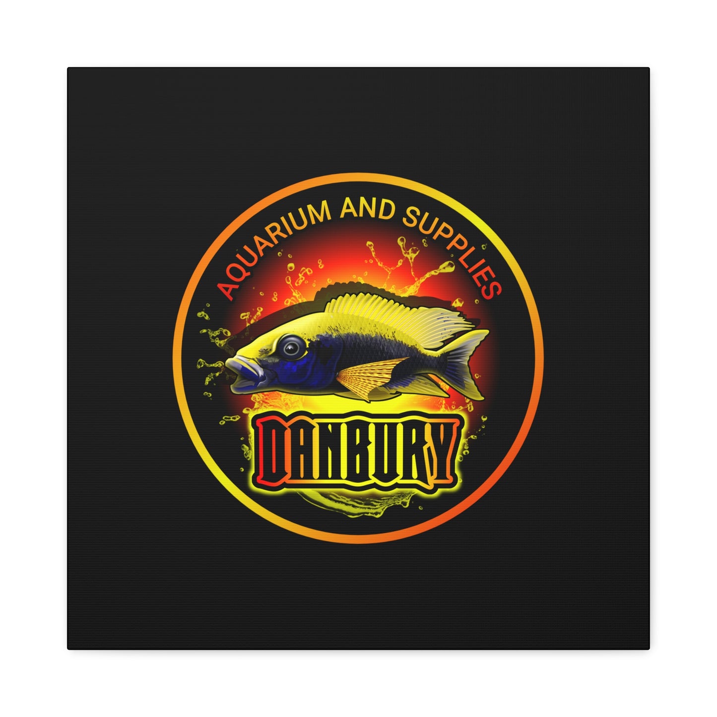 Danbury Aquarium Supplies Fish Logo Matte Canvas Print