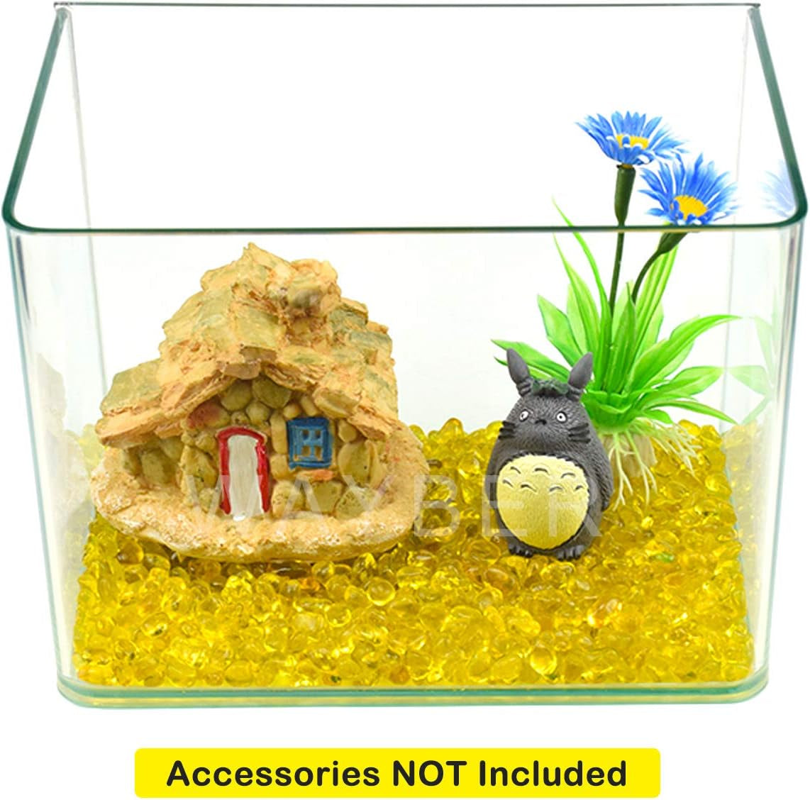 Vibrant Yellow Sea Glass Pebbles - 1Lb Non-Toxic Decorative Stones for Vases, Terrariums, Aquariums & Crafts