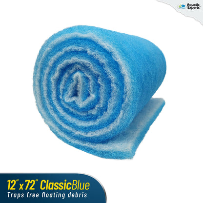 Aquarium Bundle - ClassicBlue 12" x 72" + Polishing Pad Filter Pad 100 Micron 1 pack