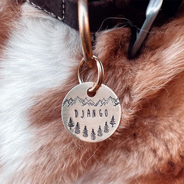 Maximus Forest Design Handstamped - Pet ID Tag