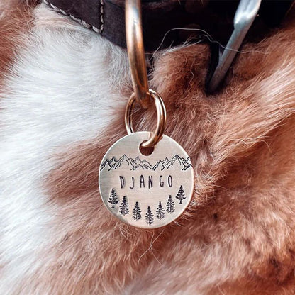 Maximus Forest Design Handstamped - Pet ID Tag