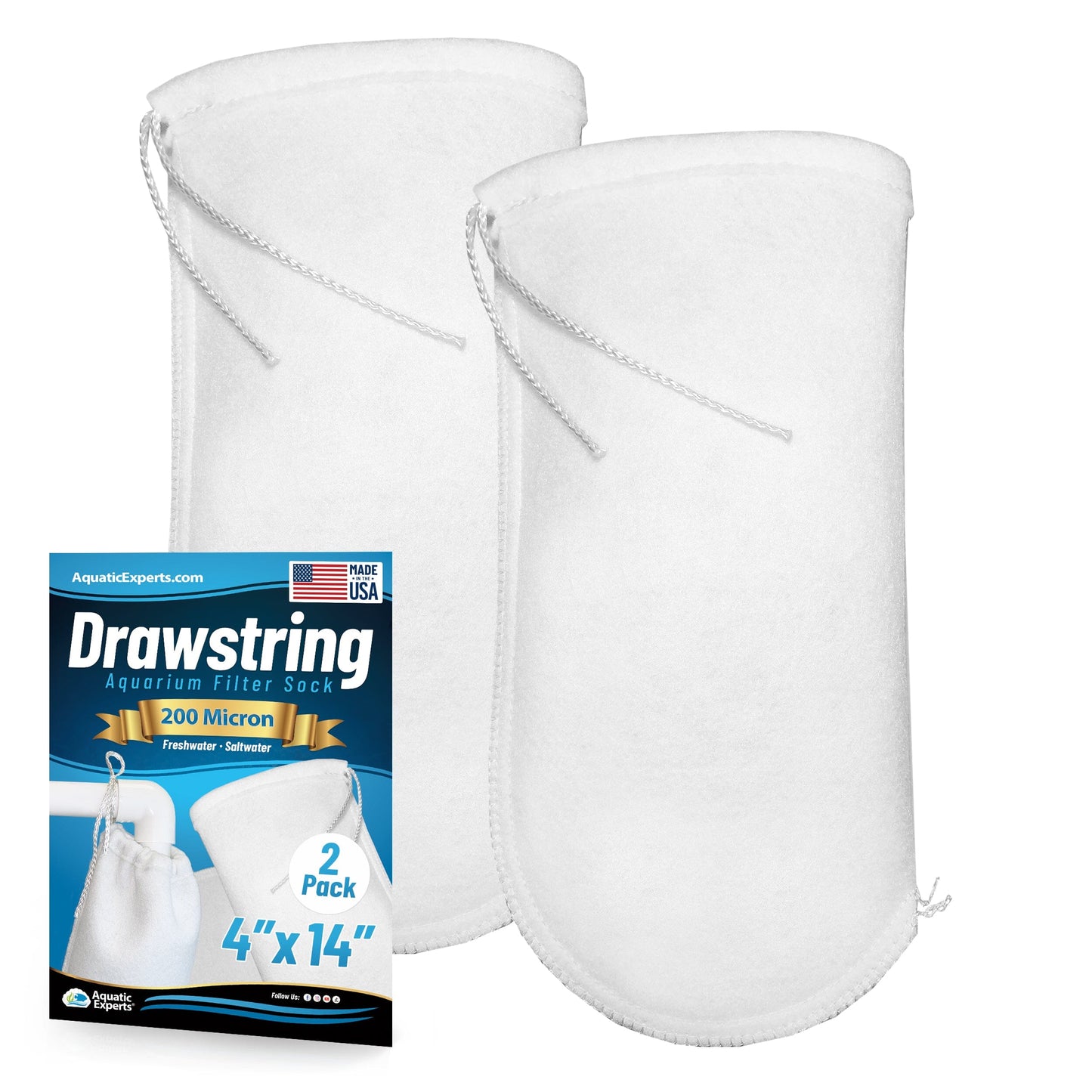 Aquatic Experts Drawstring Filter Sock 200 Micron for Saltwater & Reef AquariumsAquarium Filter Sock 200 Micron for Saltwater & Reef Aquariums