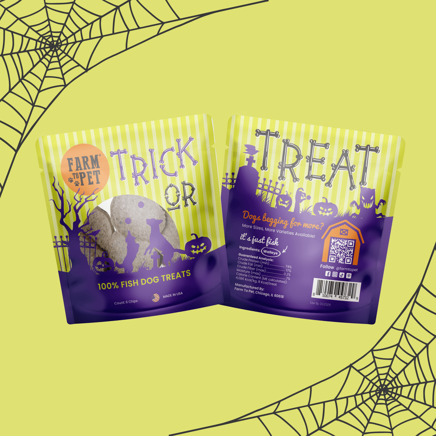 Halloween Dog Treat Snack Pack 24-Piece Bundle