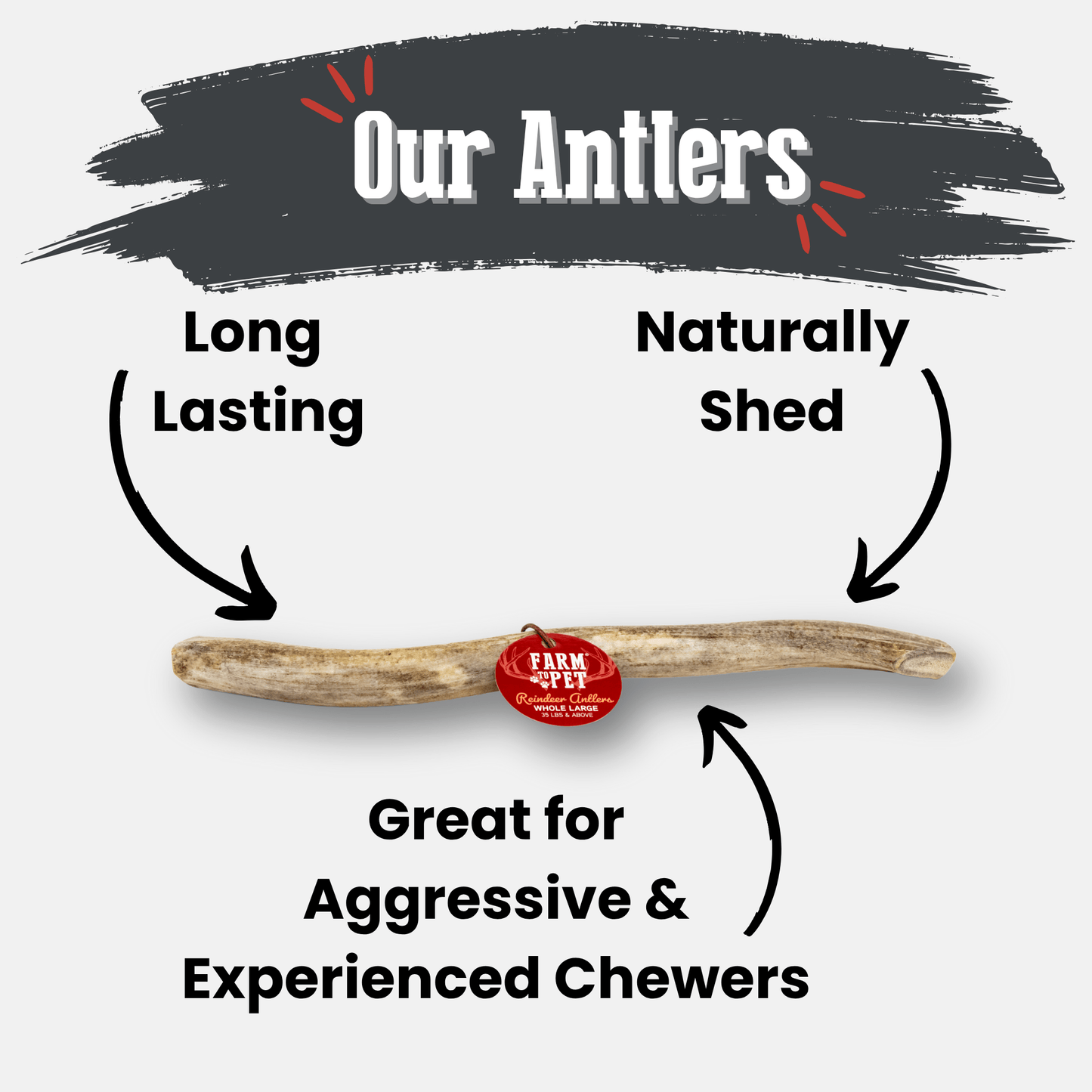 REINDEER ANTLERS FOR DOGS | ANTLER DOG CHEWS FOR AGGRESSIVE CHEWERS