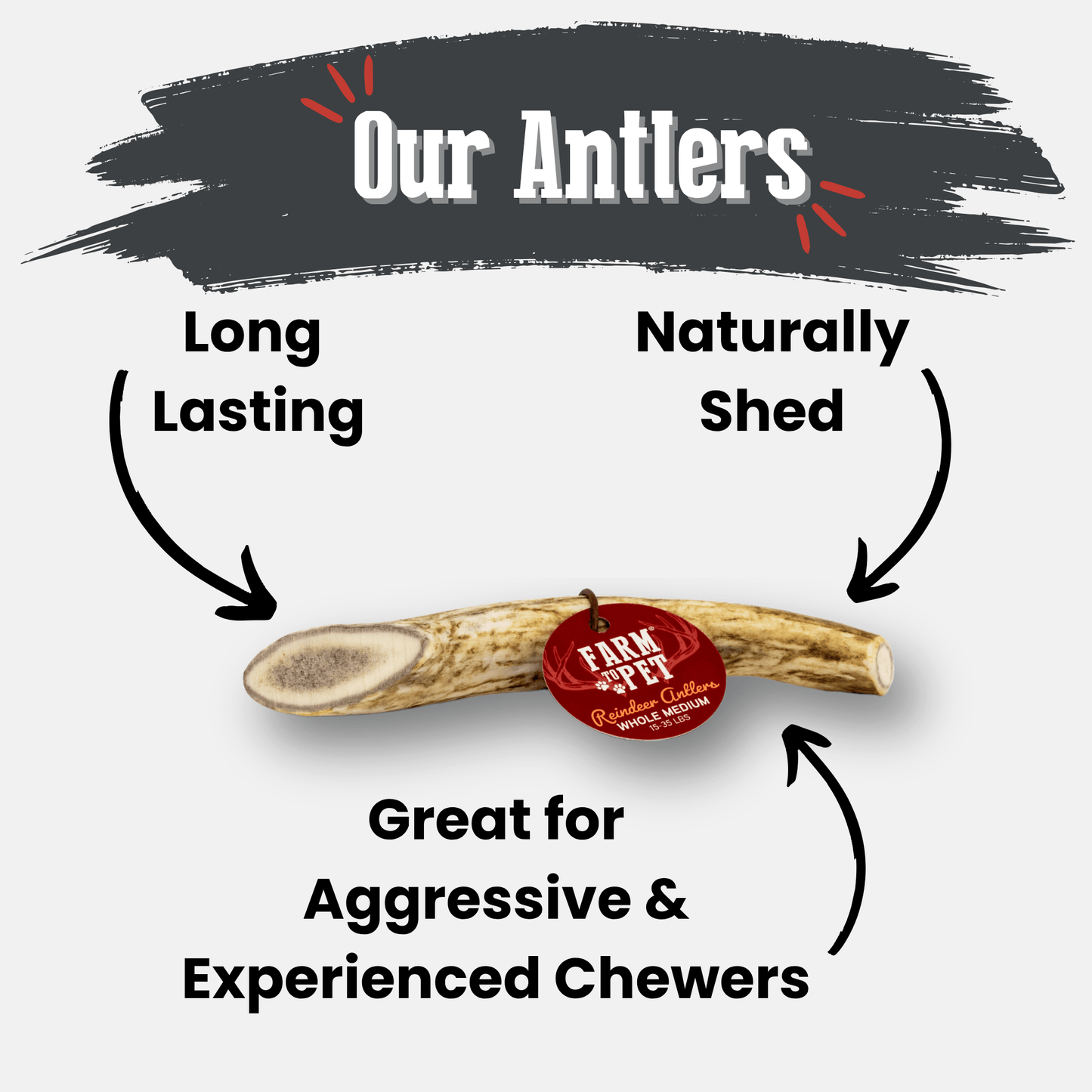 REINDEER ANTLERS FOR DOGS | ANTLER DOG CHEWS FOR AGGRESSIVE CHEWERS