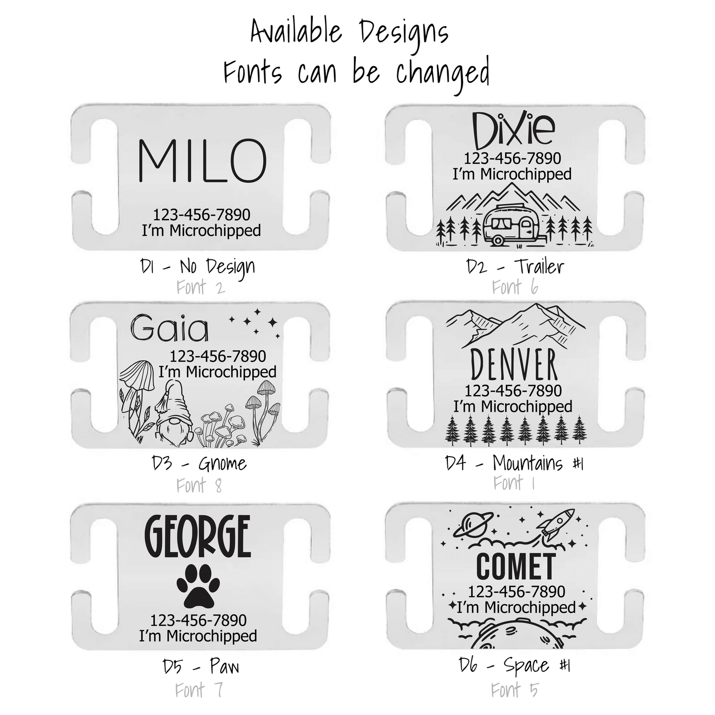 Metal Silent Designs Engraved - Silent Dog Tag