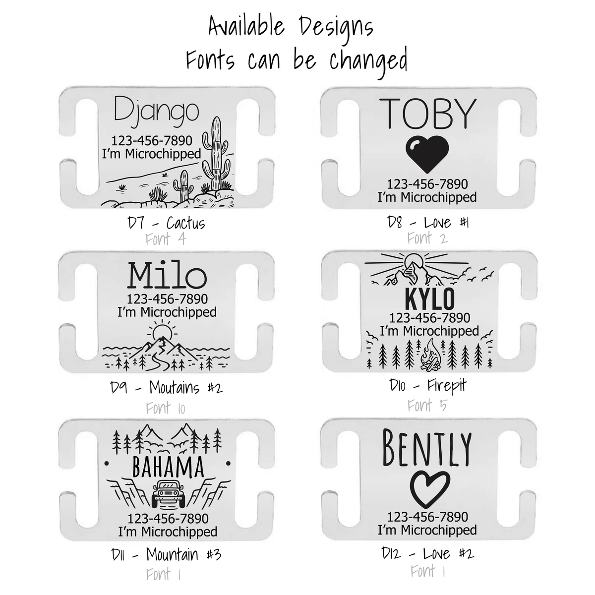 Metal Silent Designs Engraved - Silent Dog Tag