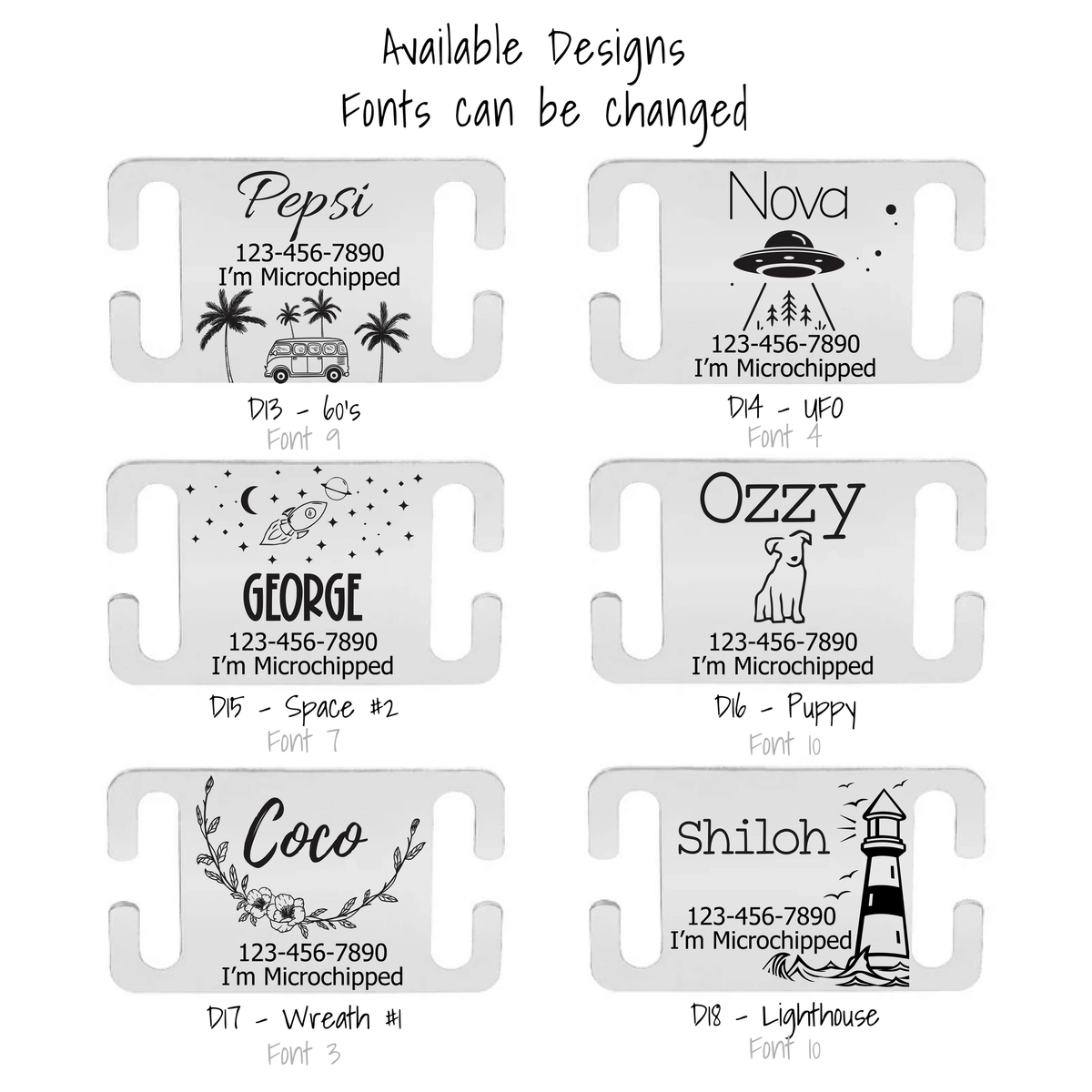 Metal Silent Designs Engraved - Silent Dog Tag