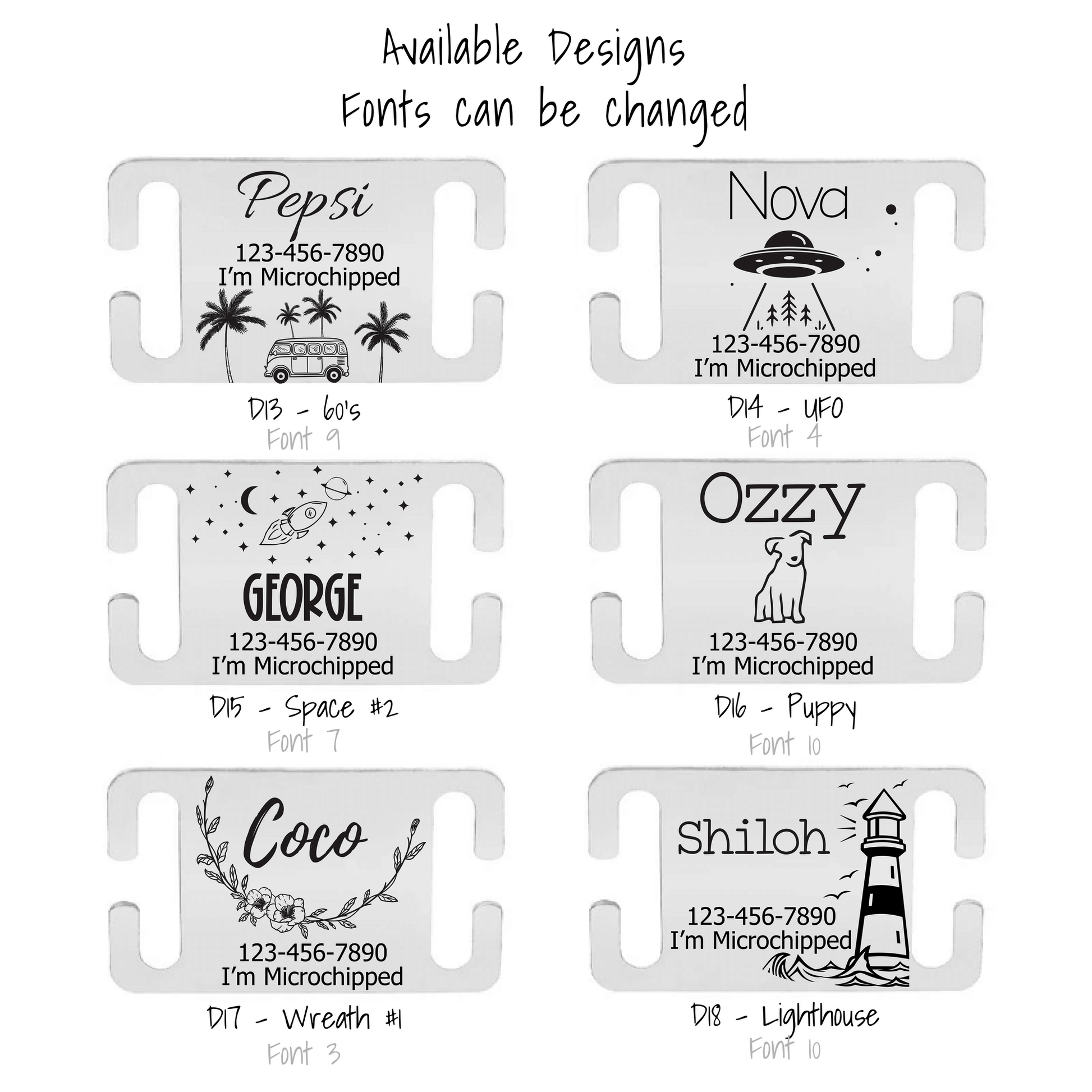 Metal Silent Designs Engraved - Silent Dog Tag