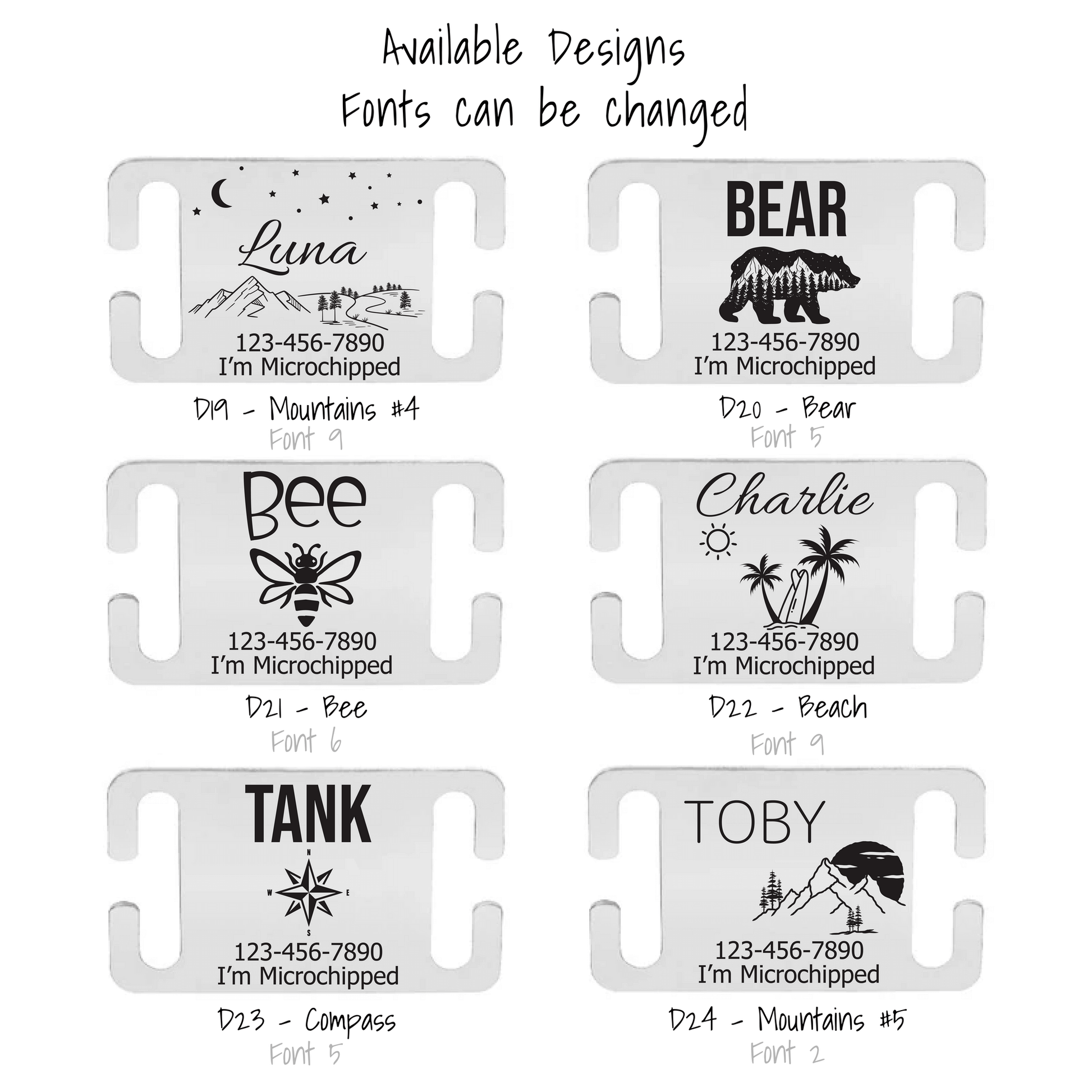 Metal Silent Designs Engraved - Silent Dog Tag