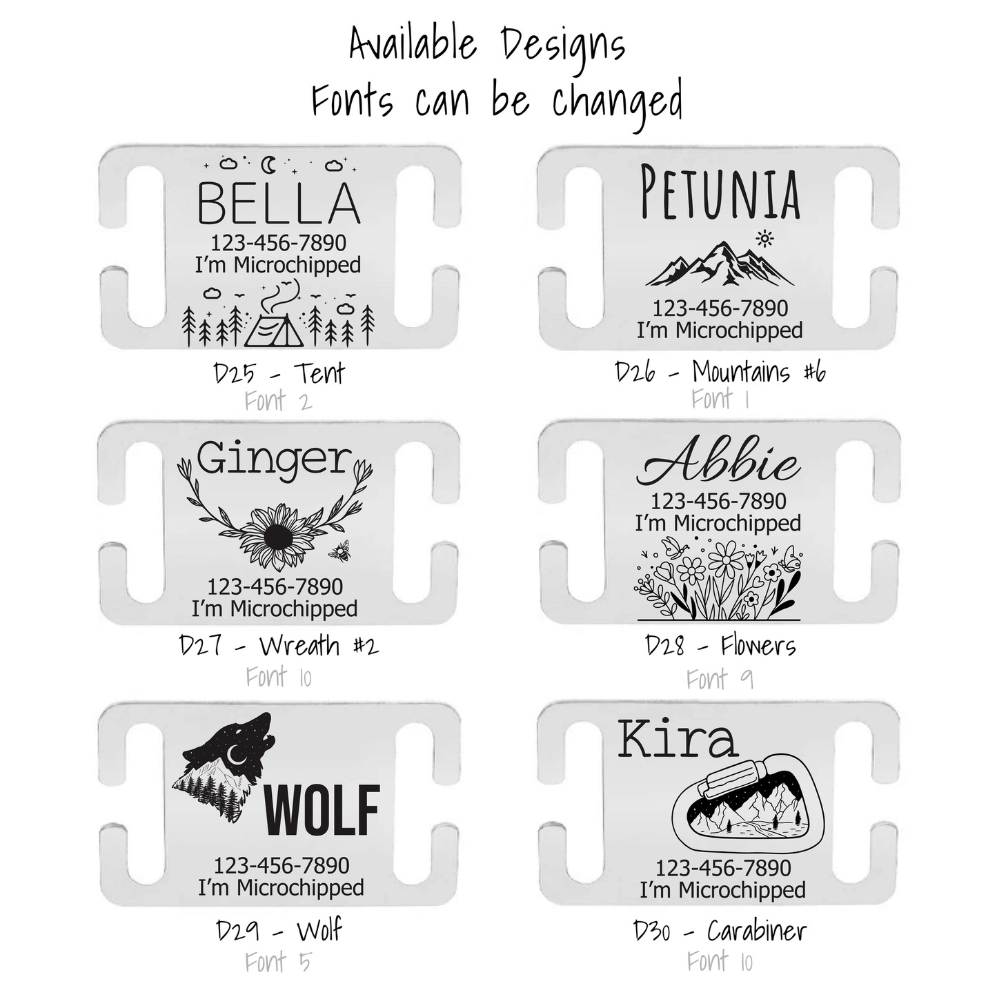 Metal Silent Designs Engraved - Silent Dog Tag