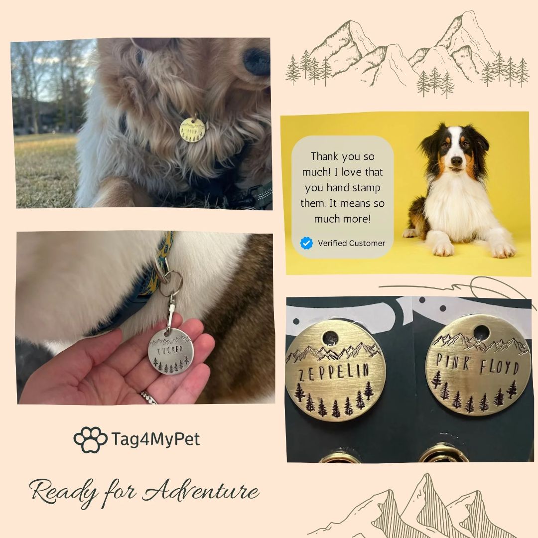 Maximus Forest Design Handstamped - Pet ID Tag