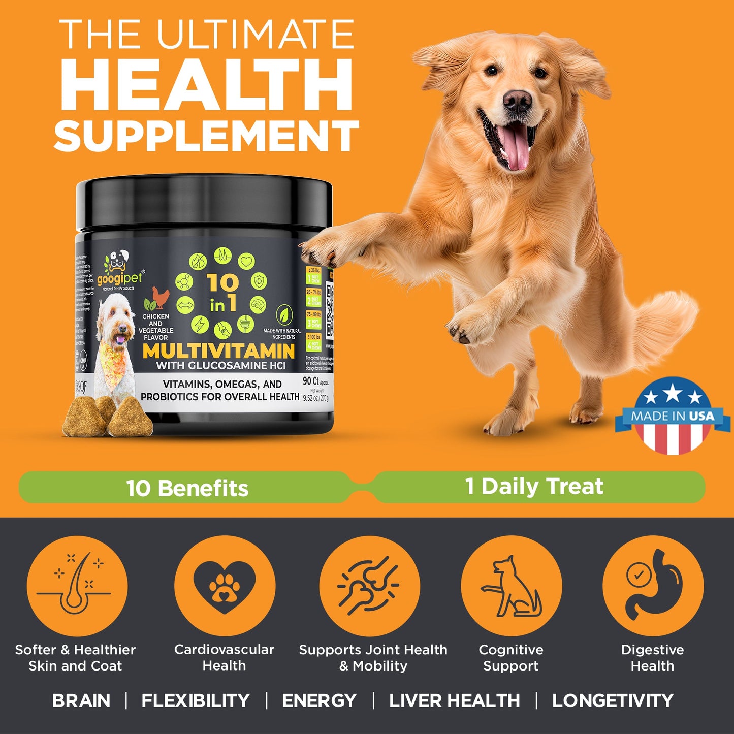 10 in 1 Multivitamin Chews for Dogs (Chicken Flavor)