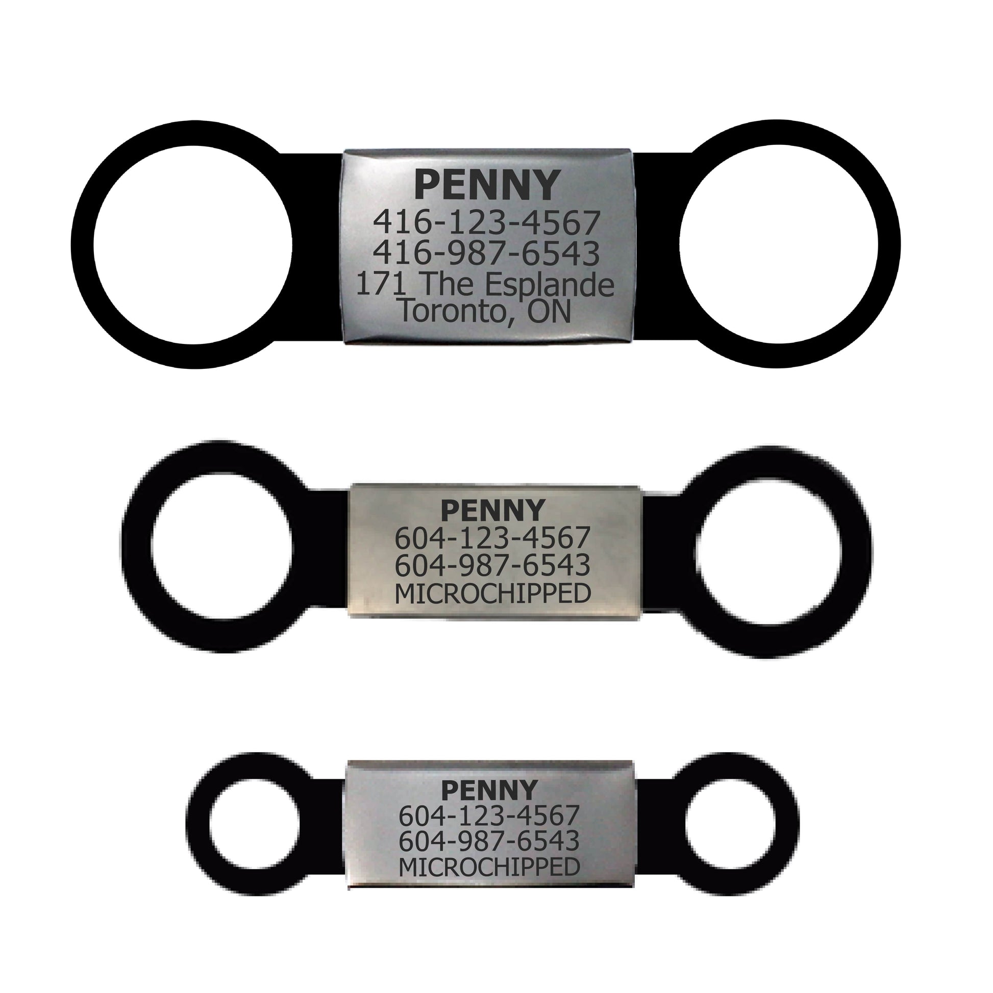 Custom Dog Collars Stripes Engraved - Pet ID Tag