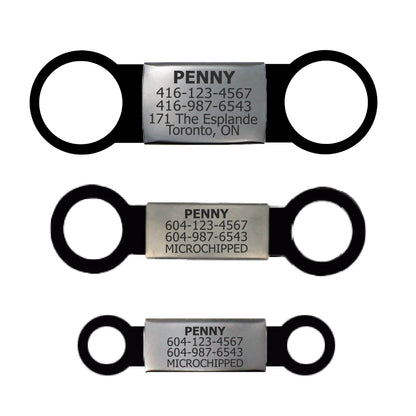 Custom Dog Collars Stripes Engraved - Pet ID Tag