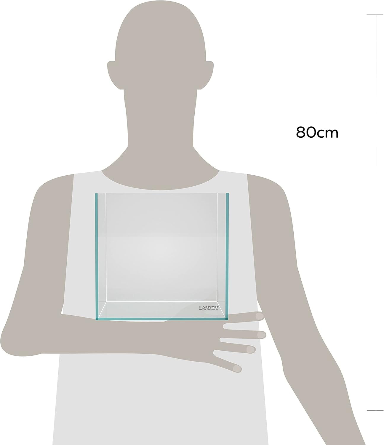 20 Gallon Rimless Low Iron Clear Aquarium Tank - Perfect Small Betta Fish Home, 7.8" Cube Design with Nano Foam Leveling Mat