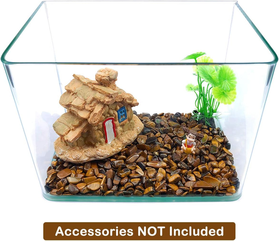 Tiger's Eye Decorative Rocks - 1 Lb Irregular Gem Pebbles for Aquariums, Succulents, and Flowerpot Landscapes