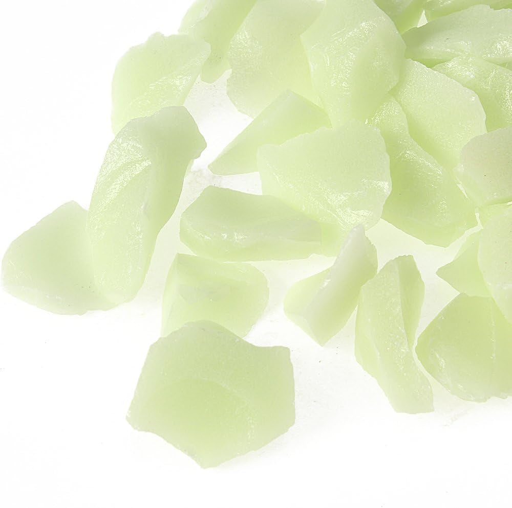 Vibrant Glow in the Dark Decorative Stones - Enchanting Yellow Green Pebbles for Aquariums, Succulent Gardens, and Unique Gifts (15-22mm)