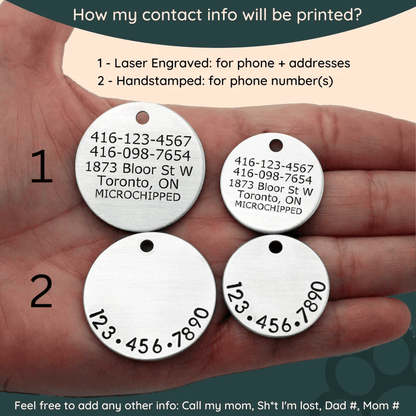 Winter Design Handstamped - Pet ID Tag