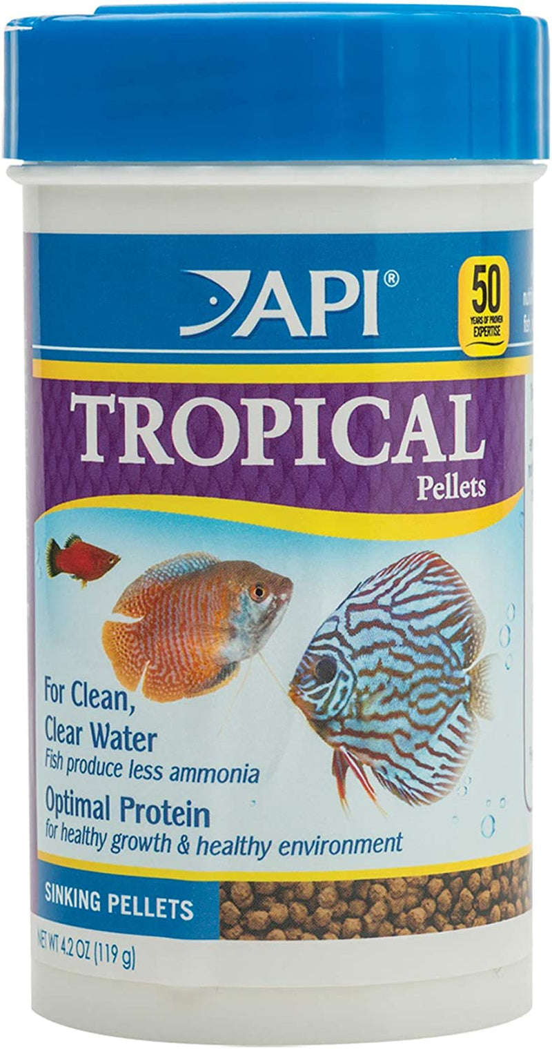 TROPICAL PELLETS Sinking Pellets Fish Food 4.2-Ounce Container, Medium (823B)