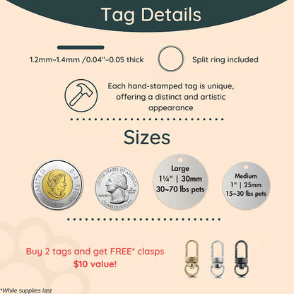 Meeba Mountains Design Handstamped - Pet ID Tag
