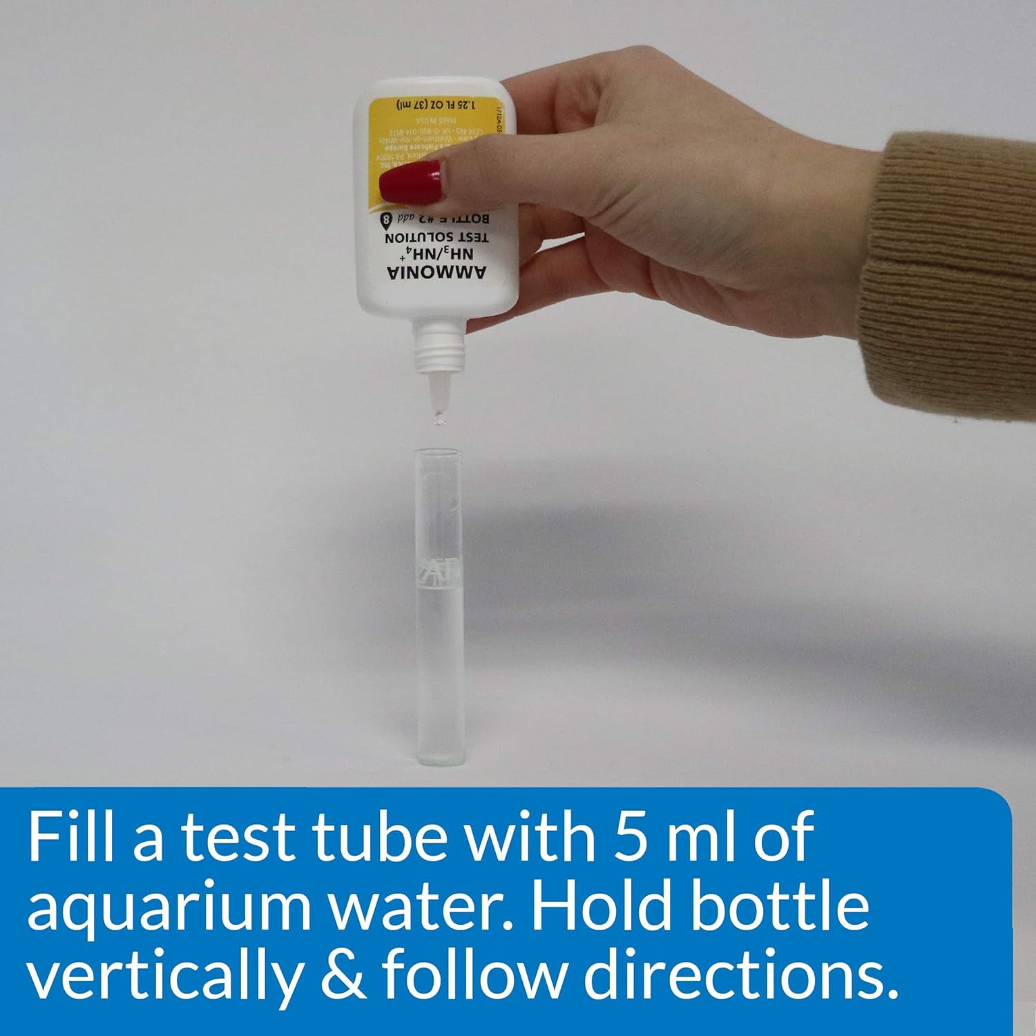 AMMONIA 130-Test Freshwater and Saltwater Aquarium Water Test Kit