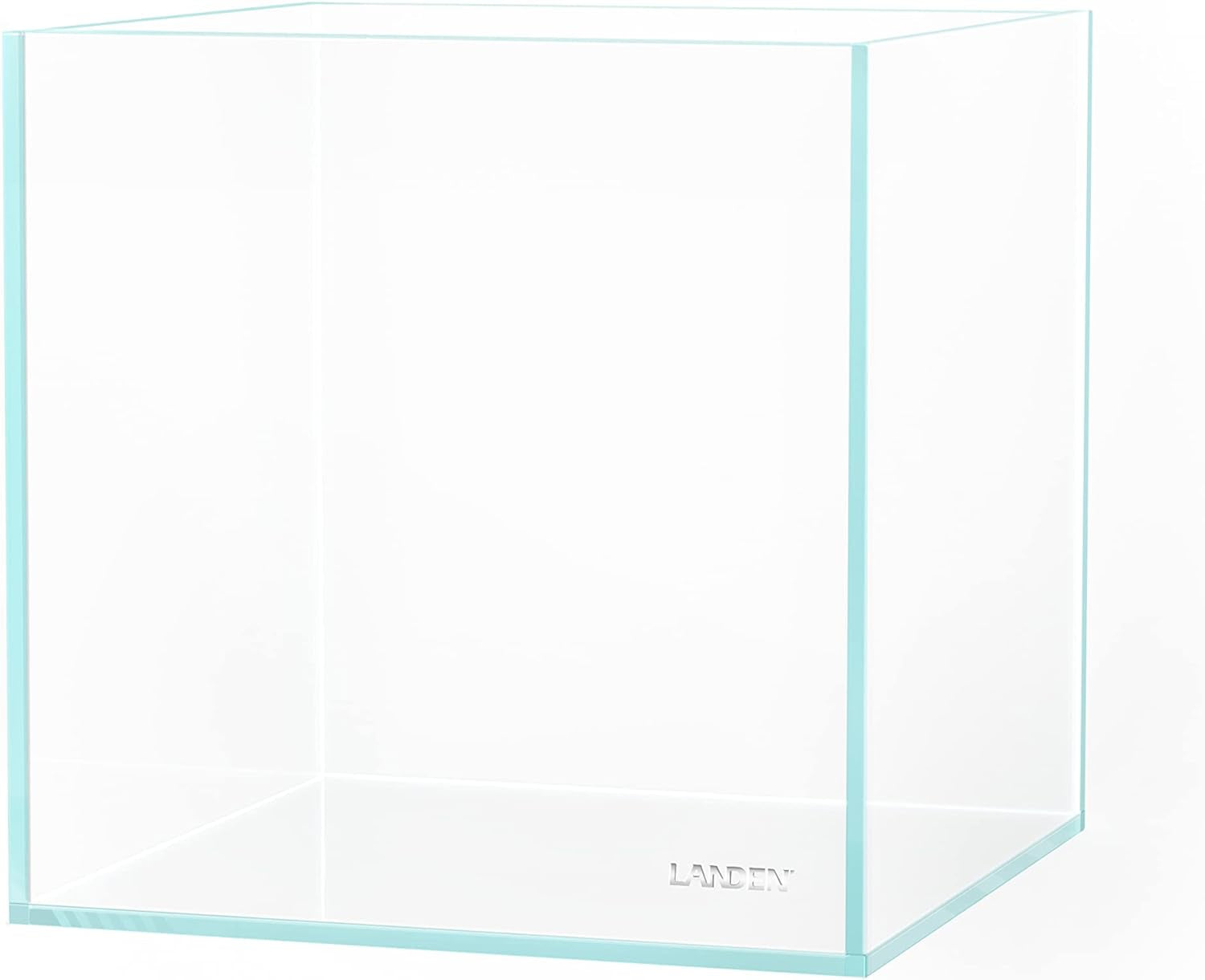 20 Gallon Rimless Low Iron Clear Aquarium Tank - Perfect Small Betta Fish Home, 7.8" Cube Design with Nano Foam Leveling Mat