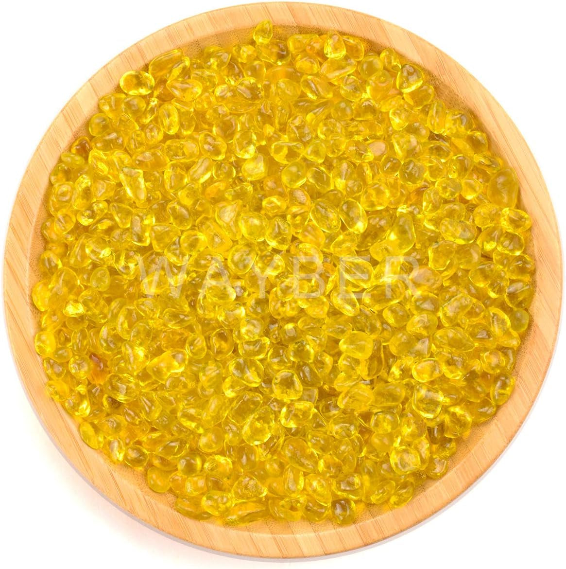 Vibrant Yellow Sea Glass Pebbles - 1Lb Non-Toxic Decorative Stones for Vases, Terrariums, Aquariums & Crafts