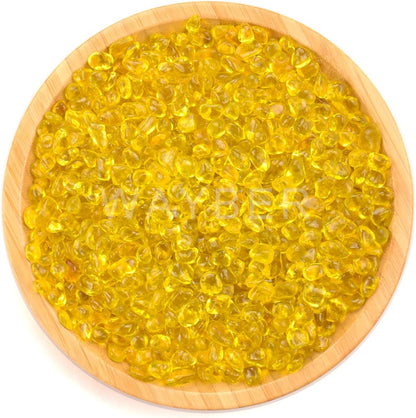 Vibrant Yellow Sea Glass Pebbles - 1Lb Non-Toxic Decorative Stones for Vases, Terrariums, Aquariums & Crafts