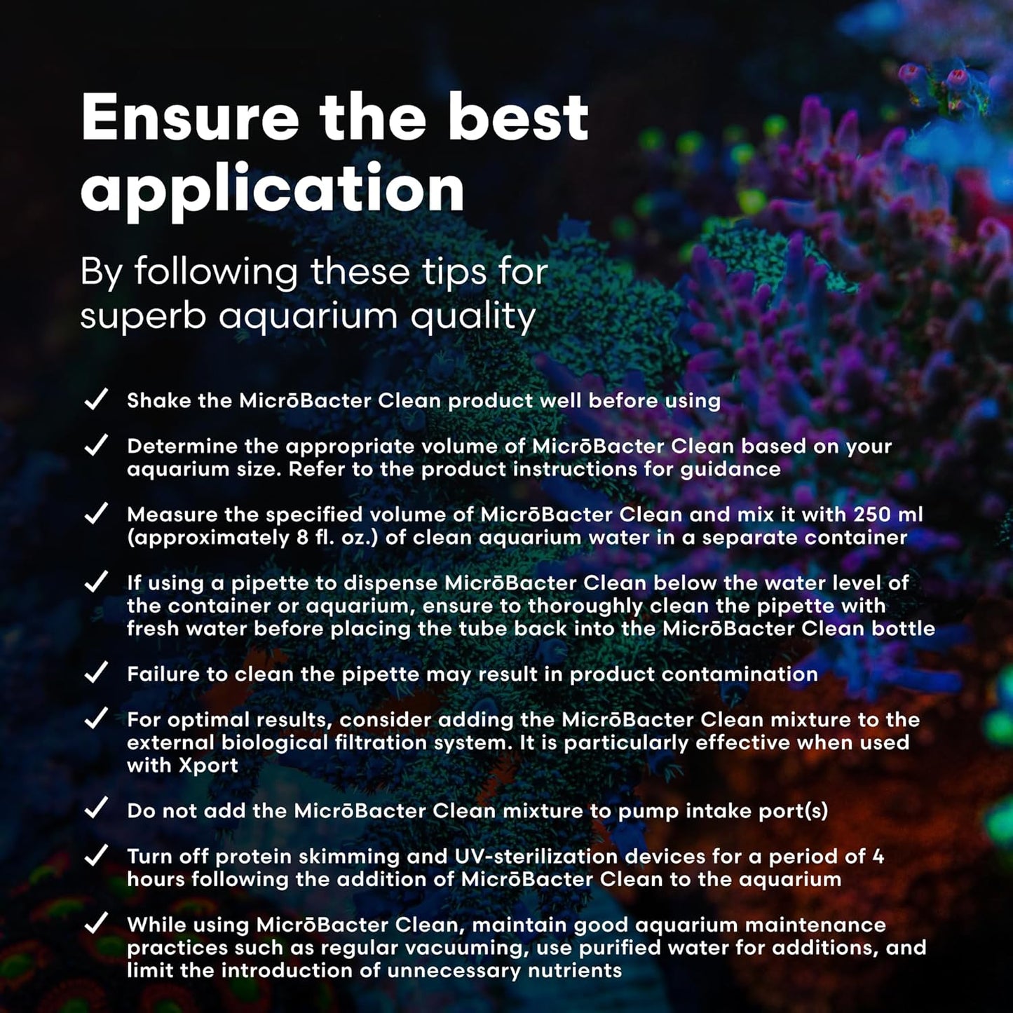 Microbacter Clean - Microbial Culture & Enzyme Blend Fish Tank Cleaner - Cleans Live Rock Surfaces for Saltwater Fish Habitats 