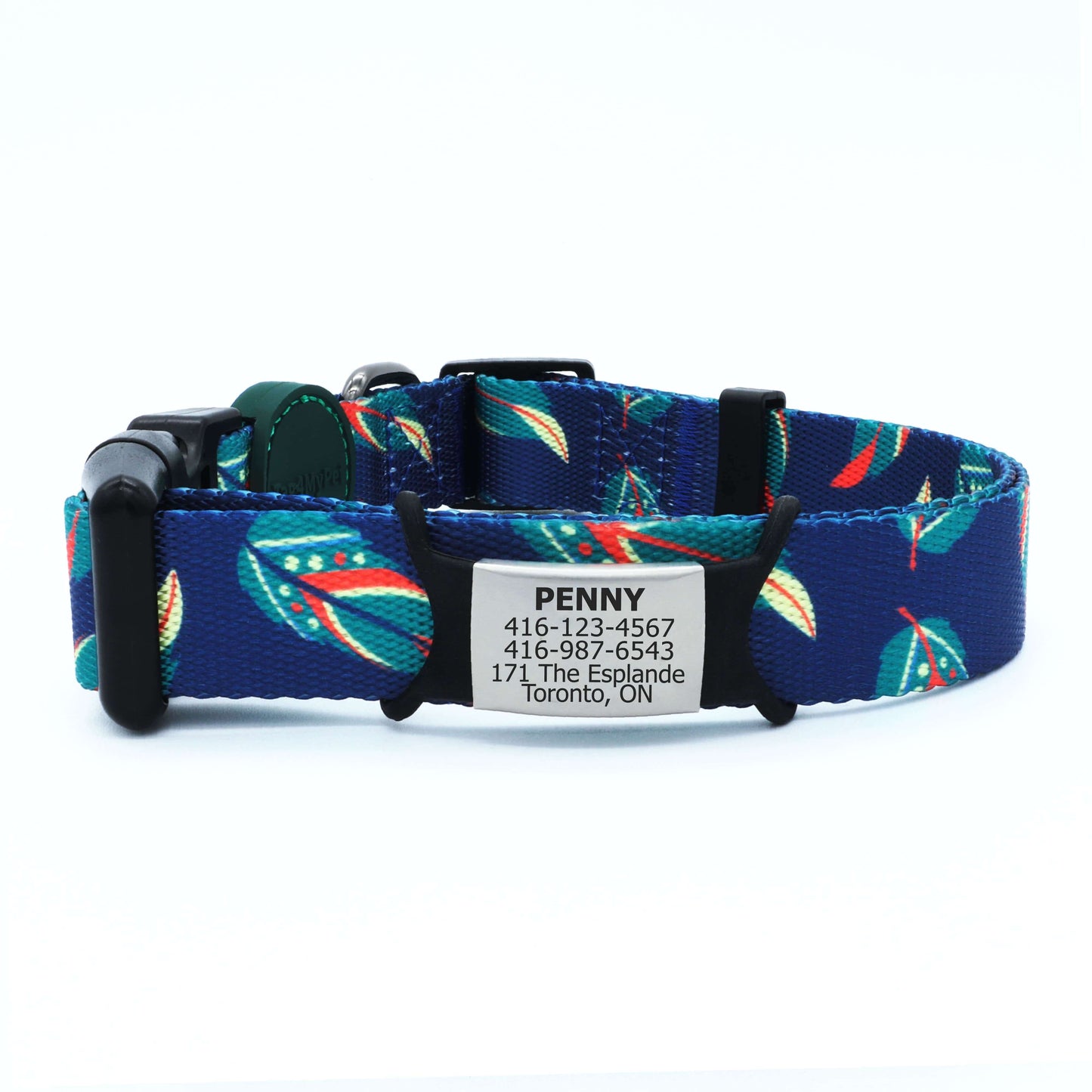 Custom Dog Collars Plumage Engraved - Pet ID Tag