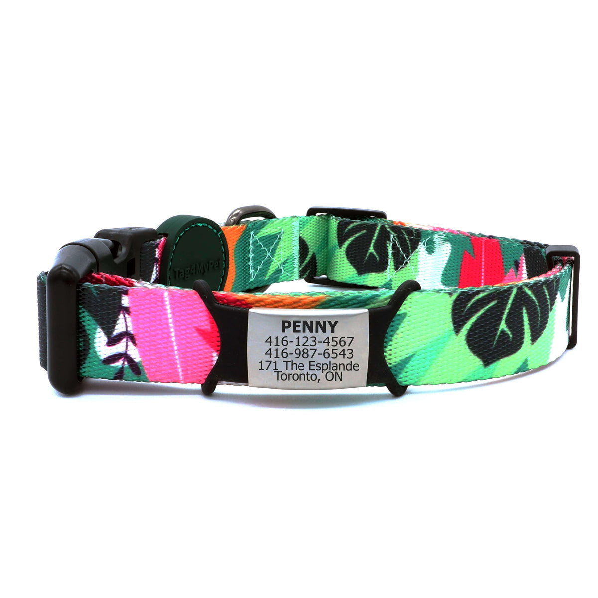 Custom Dog Collars Wild Plants Engraved - Pet ID Tag