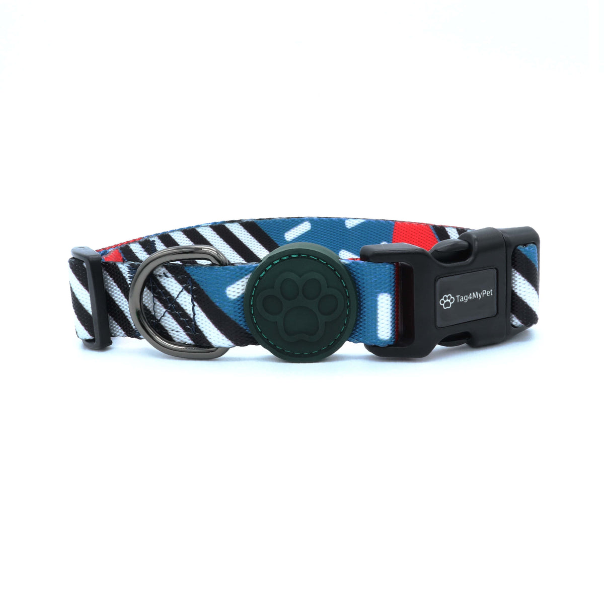 Custom Dog Collars Stripes Engraved - Pet ID Tag