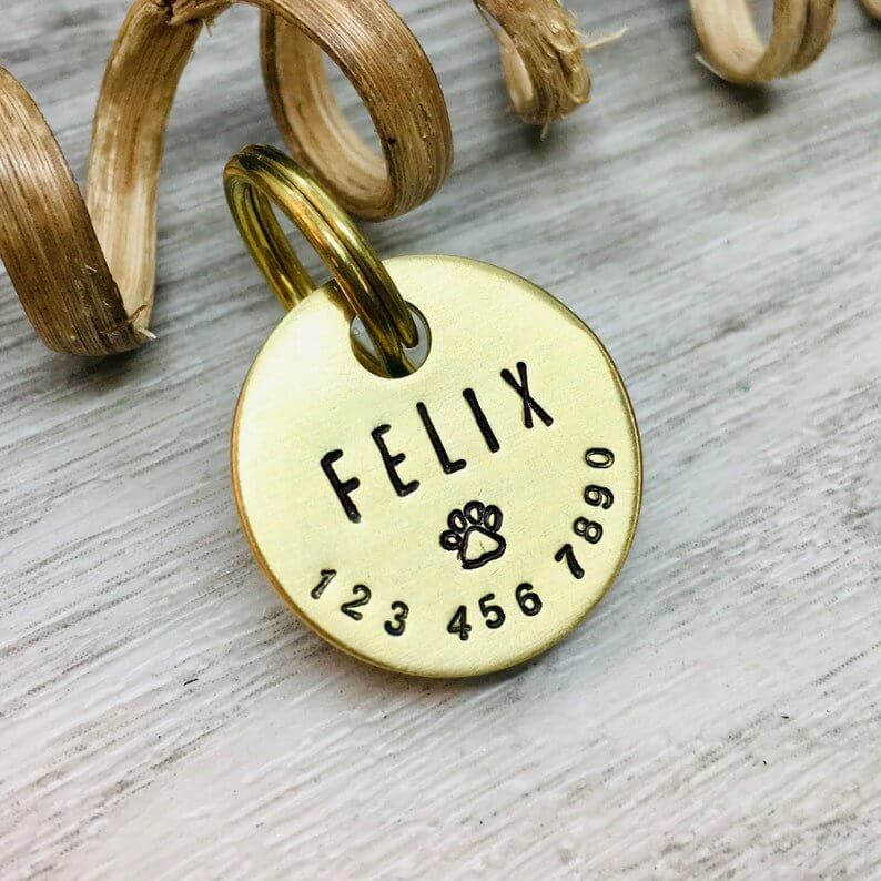 Paw Felix Handstamped - Pet ID Tag