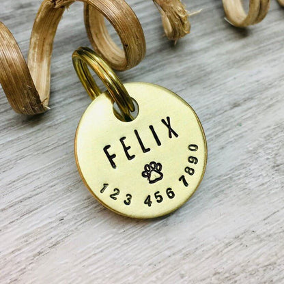 Paw Felix Handstamped - Pet ID Tag