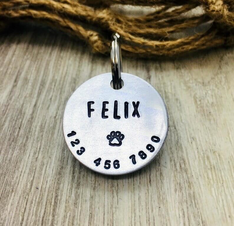 Paw Felix Handstamped - Pet ID Tag