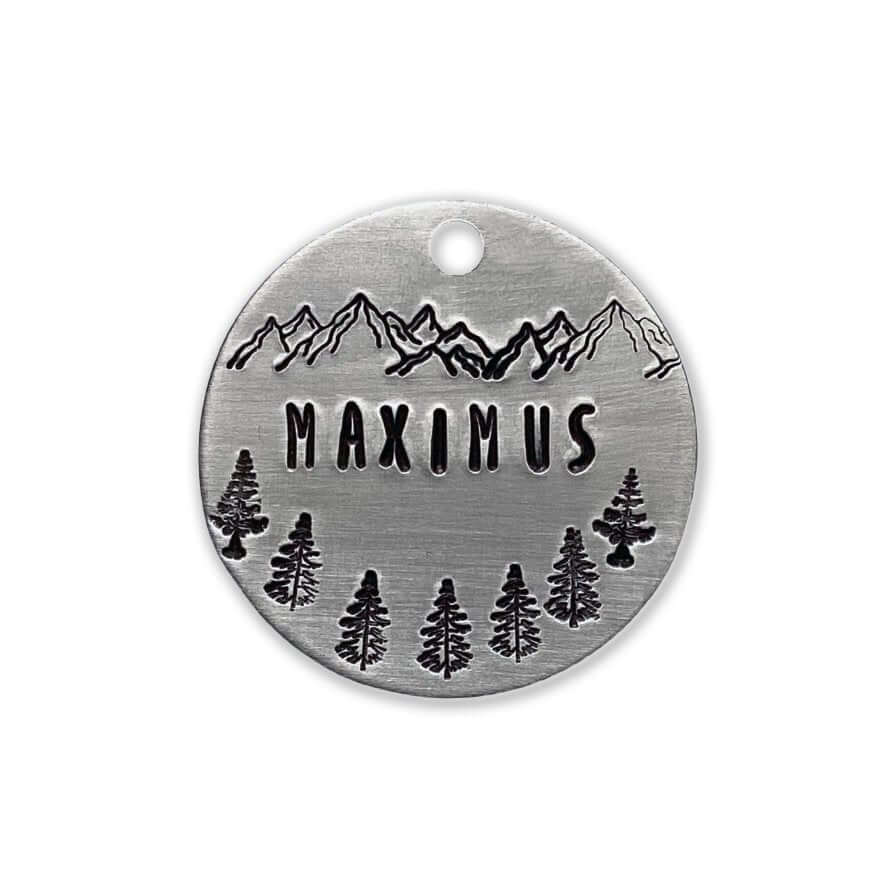 Maximus Forest Design Handstamped - Pet ID Tag