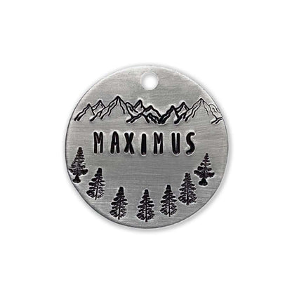 Maximus Forest Design Handstamped - Pet ID Tag